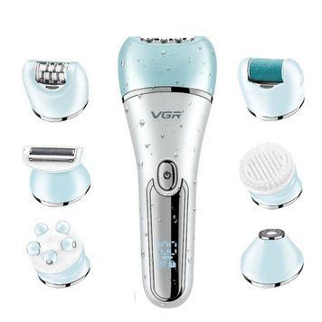 Эпилятор женский 6в1 VGR V-733 | Триммер для лица и тела, пилка, щётка, IPX7, USB зарядка, 90 мин работы V 733 фото