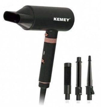 Фен-мультистайлер 4в1 Kemei KM-9203 | Выпрямление, завивка, объём, 4 насадки, до 220&deg;C KM 9203 фото