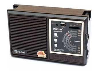 Портативний FM радіоприймач GOLON RX-9933 FM/AM/SW з можливістю відтворення USB/MicroSD RX 9933 фото