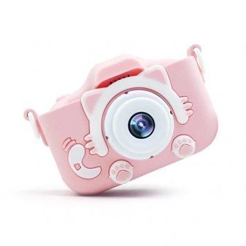 Дитячий цифровий фотоапарат з екраном 2" Children Fun Camera 3617 дитяча акумуляторна камера для фото і відео з вбудованими іграми і підтримкою MicroSD Рожевий 3617A Pink фото