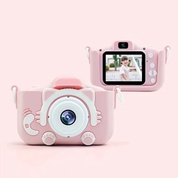Дитячий цифровий фотоапарат з екраном 2" Children Fun Camera 3617 дитяча акумуляторна камера для фото і відео з вбудованими іграми і підтримкою MicroSD Рожевий 3617A Pink фото
