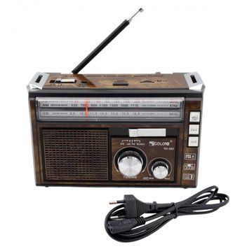 Портативний всехвильовий FM-радіоприймач акумуляторний GOLON RX-382BT з Bluetooth та ліхтариком RX 382 фото