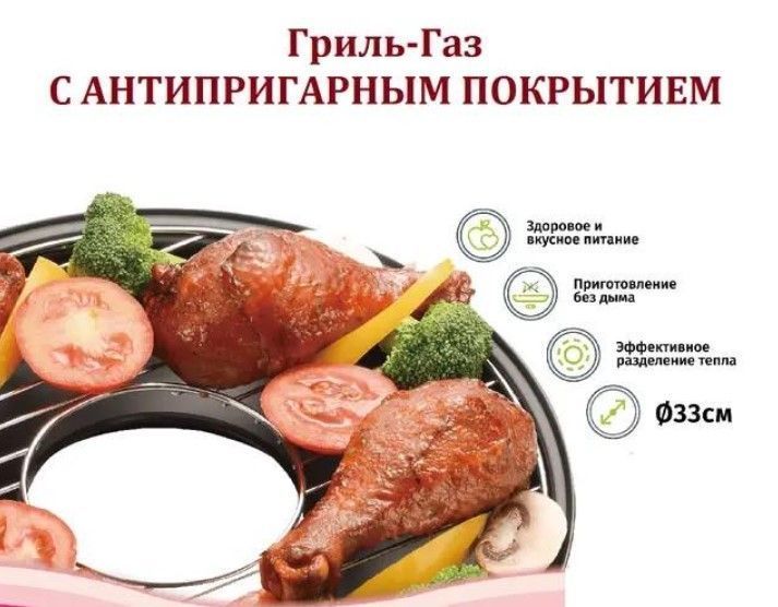 Сковорода гриль газ 33см з емальованим антипригарним покриттям Edenberg EB-3410 EB 3410 фото