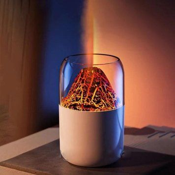 Увлажнитель воздуха Аромадифузор 2в1 LAMP JSQ-1 280 мл Вулкан черный ночник для дома ART 2877 фото