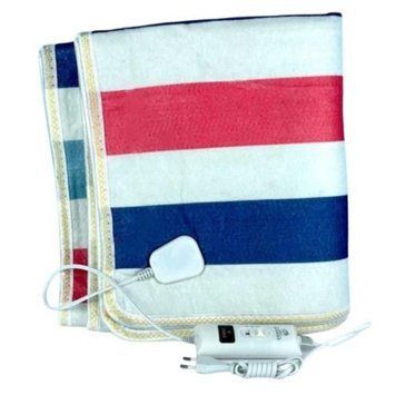 Тепле електропростирадло з підігрівом двоспальне Electric Blanket 150х120см у різнокольорову полоску (3538) 3538A фото